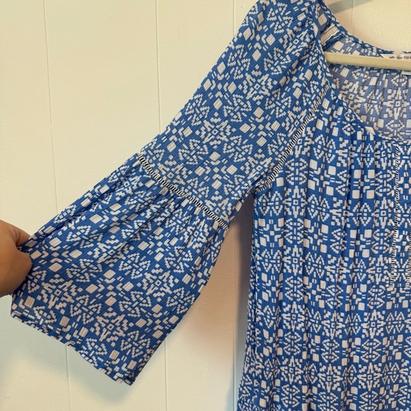 SOUTHERN TIDE Blue & White Patterned 3/4 Sleeve Dress - Picture 2 of 4